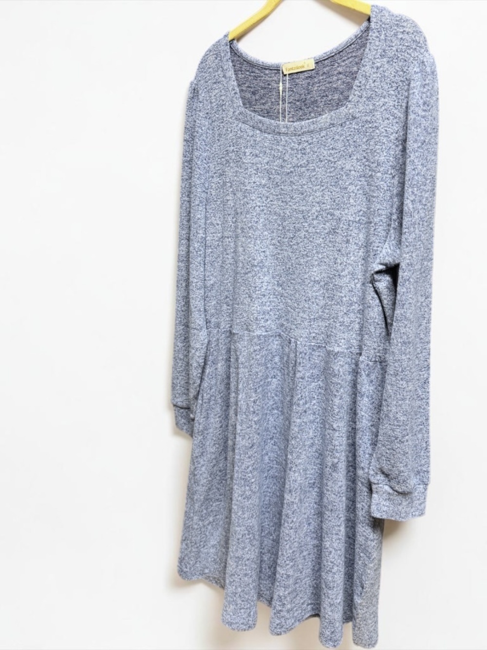 NWT Fantaslook Gray Sweater Dress XL Square Neck Long Sleeve Pockets - Picture 11 of 15